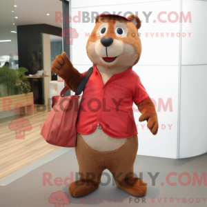 Red Beaver maskot kostume...