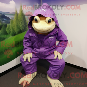 Purple Frog mascot costume...
