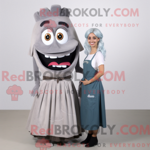 Gray Fajitas mascot costume...