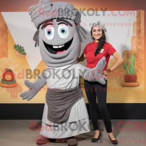 Gray Fajitas mascot costume...