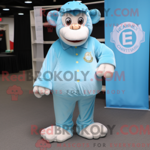 Sky Blue Chimpanzee mascot...