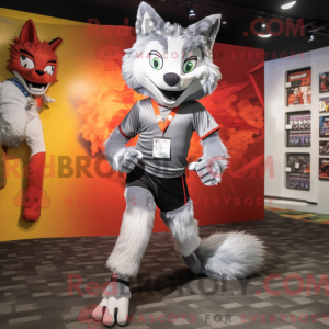Silver Fox mascot costume...