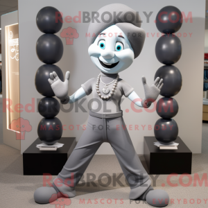 Gray Mime mascot costume...
