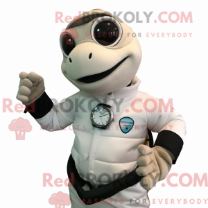 Hvit armbåndsur maskot...