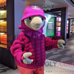 Magenta Sea Turtle mascot...