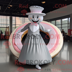 Sølv donut maskot kostume...