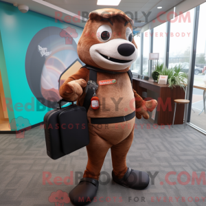 Brun laks maskot drakt...