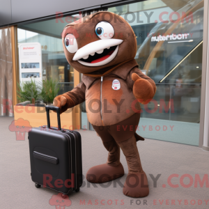 Brown Salmon mascot costume...