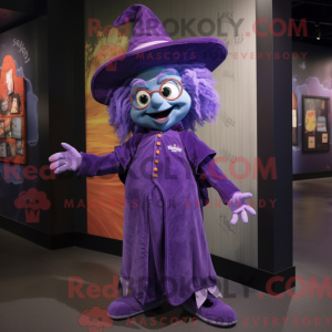 Purple Witch mascot costume...