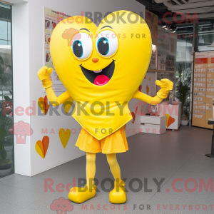 Yellow Heart mascot costume...