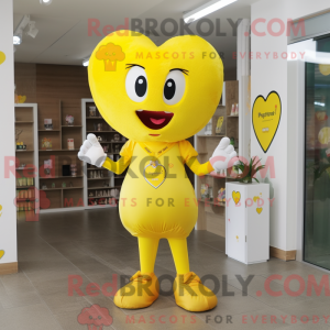 Yellow Heart mascot costume...