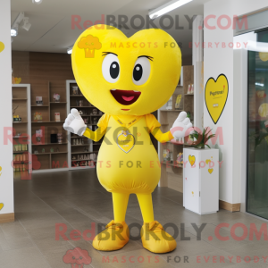 Yellow Heart maskot kostume...