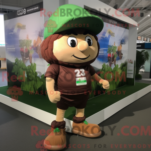 Brun spinat maskot kostume...