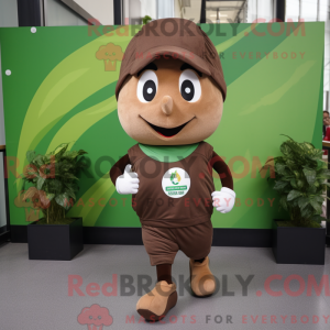 Brun spinat maskot kostume...