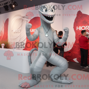 Silver Hydra mascot costume...