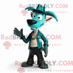 Teal Okapi mascot costume...