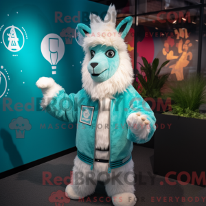 Turquoise Llama mascot...