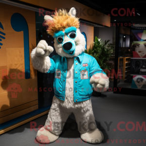Turquoise Llama mascot...