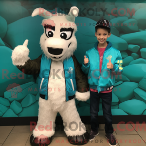 Turquoise Llama mascot...