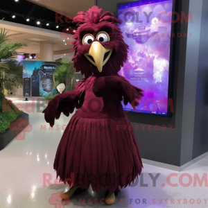 Maroon Crow mascot costume...