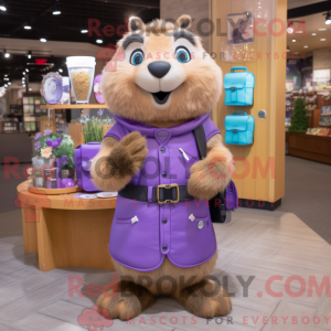 Lavendel murmeldyr maskot...