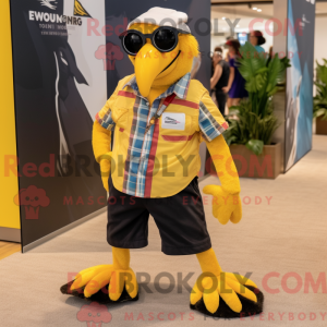 Gold Crow maskot kostyme...