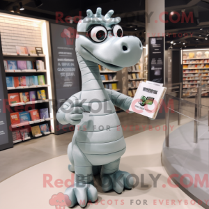 Silver Brachiosaurus mascot...