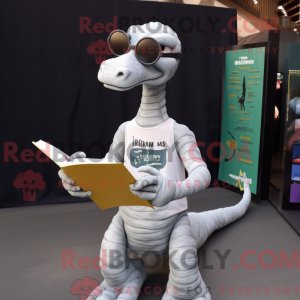 Sølv Brachiosaurus maskot...