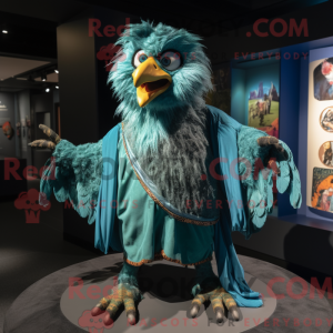 Blågrøn Harpy maskot...