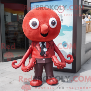 Red Octopus mascot costume...