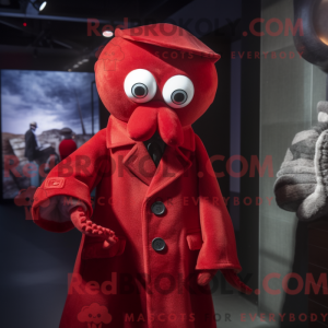 Red Octopus mascot costume...