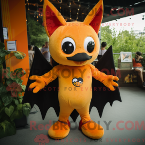 Orange Bat mascot costume...