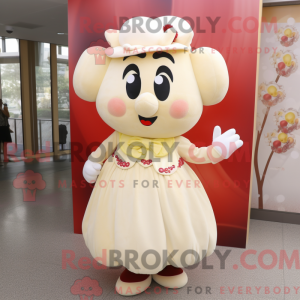 Cream Plum mascot costume...