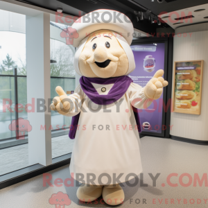 Cream Plomme maskot drakt...