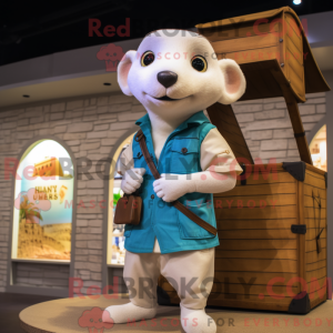 Tan Ermine mascot costume...