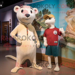 Tan Ermine mascot costume...