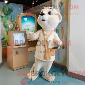 Tan Ermine mascot costume...