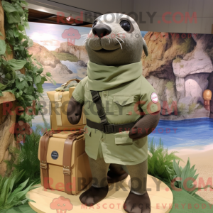 Olive Seal maskotdraktfigur...