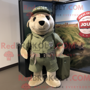 Olive Seal mascot costume...