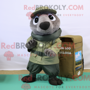 Olive Seal mascot costume...