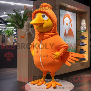 Orange Quail maskot kostume...