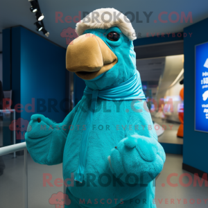 Cyan Camel mascot costume...