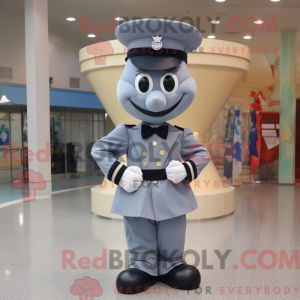 Gray Navy Soldier mascot...