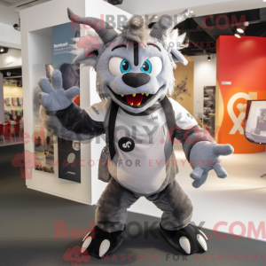 Gray Devil mascot costume...