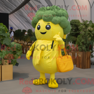 Gul Broccoli maskot kostume...