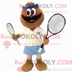 Tan Tennis Racket mascot...