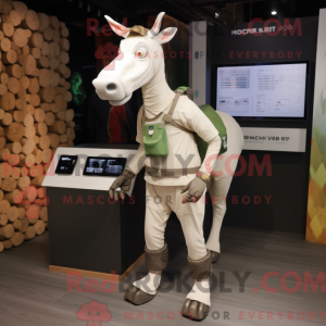 Hvit Okapi-maskotdraktfigur...