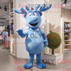 Sky Blue Elk maskot kostyme...