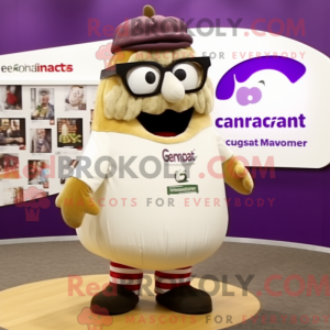 Beige aubergine maskot...