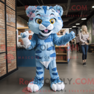 Blue Tiger maskot kostume...